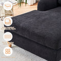 Modern Mid Century Indoor Oversized Chaise Lounger Comfort Sleeper Sofa With Soild Wood Legs Black Foam 1 Seat