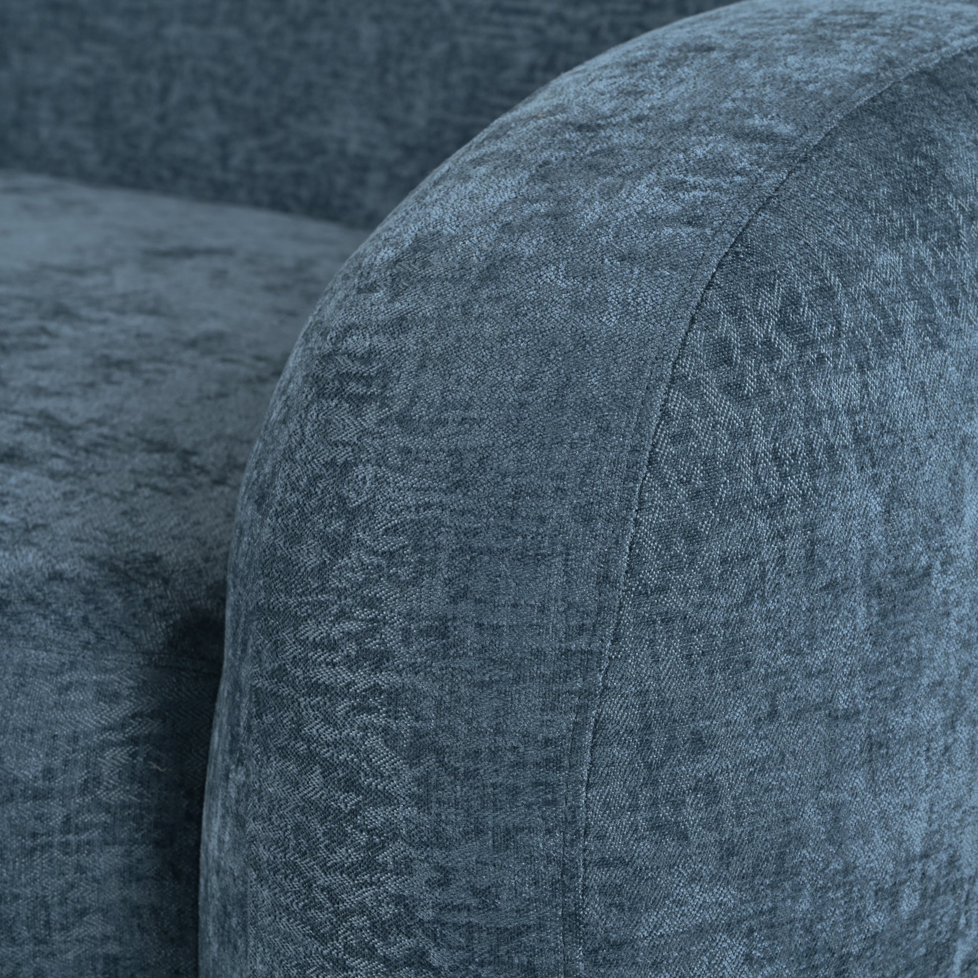 81.5'' Minimalist Curved Upholstered Sofa, 3 Seat Modular Casual Sofa For Living Room, Bedroom, And Apartments Dark Blue Polyester 3 Seat