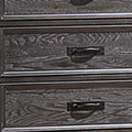 Eli 52 Inch Tall Dresser Chest, 5 Drawers, Bar Handles, Weathered Brown Black Solid Wood