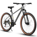 A27312 Ecarpat Mountain Bike 27 Inch Wheels, 21 Speed Mens Womens Trail Commuter City Mountain Bike, Aluminium Frame Disc Brakes Thumb Shifter Front Fork Bicycles Cycling Gray Without Durable Garden & Outdoor Classic Multifunctional Polyurethane Foam