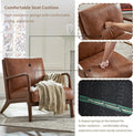 Living Room Accent Arms Bedroom,Office,Apartment, Reading Chair, Single, Faux Leather Brown Brown Wood