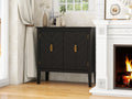 2 Door Wooden Cabinets, Black Wood Cabinet Vintage Style Sideboard For Living Room Dining Room Office Black Mdf