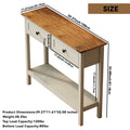 Farmhouse Style Console Table With 2 Drawer And Bottom Storage Shelf For Entryway, Rustic Side Table With Storage Drawer And Shelf For Living Room, Hallway Antique White Primary Living Space Farmhouse,Rustic Freestanding Drawers Console Tables