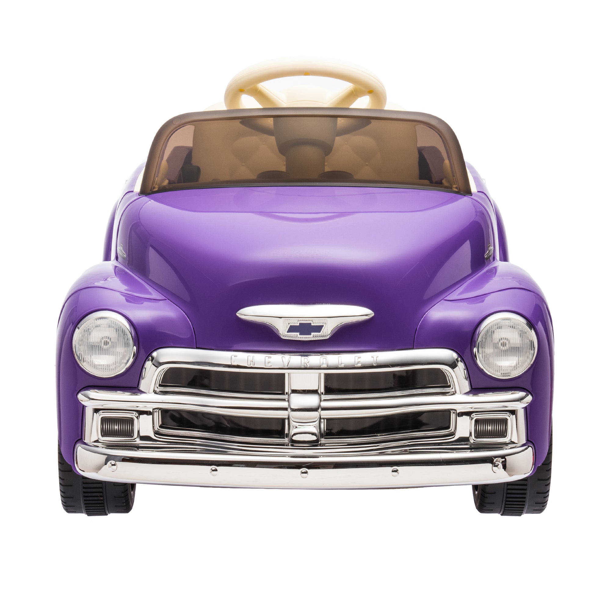 12V Kids Ride On Truck Car W Parents Control, Licensed Chevrolet 3100 Pickup,Electric Car For Kid,Vintage Modeling,3 Speeds,Led Lights,Bluetooth,Usb,High Power Up To 3.11 Mph,Age 3 Purple Polypropylene