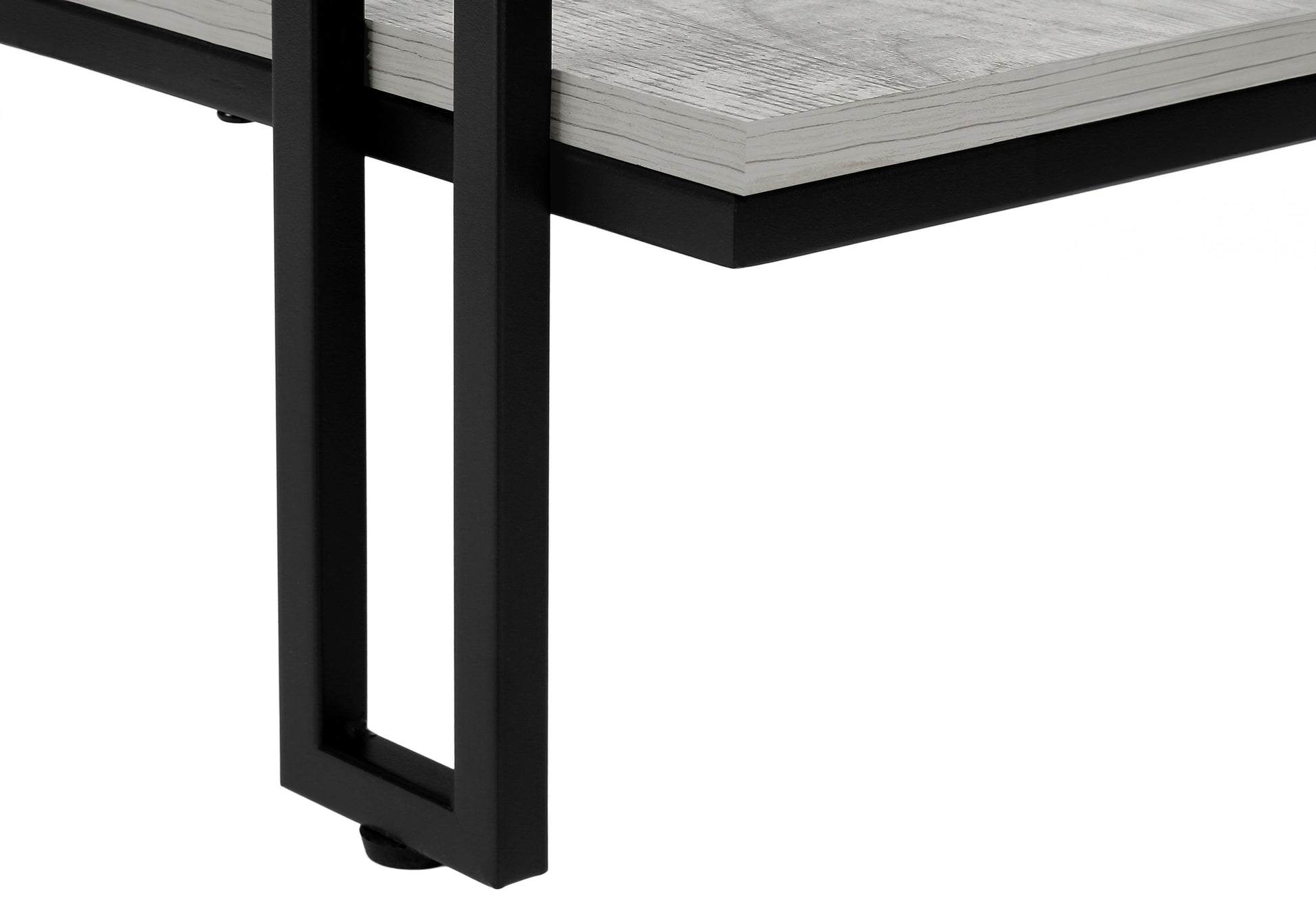 Accent Table, Console, Entryway, Narrow, Sofa, Living Room, Bedroom, Grey Laminate, Black Metal, Contemporary, Modern Grey Metal