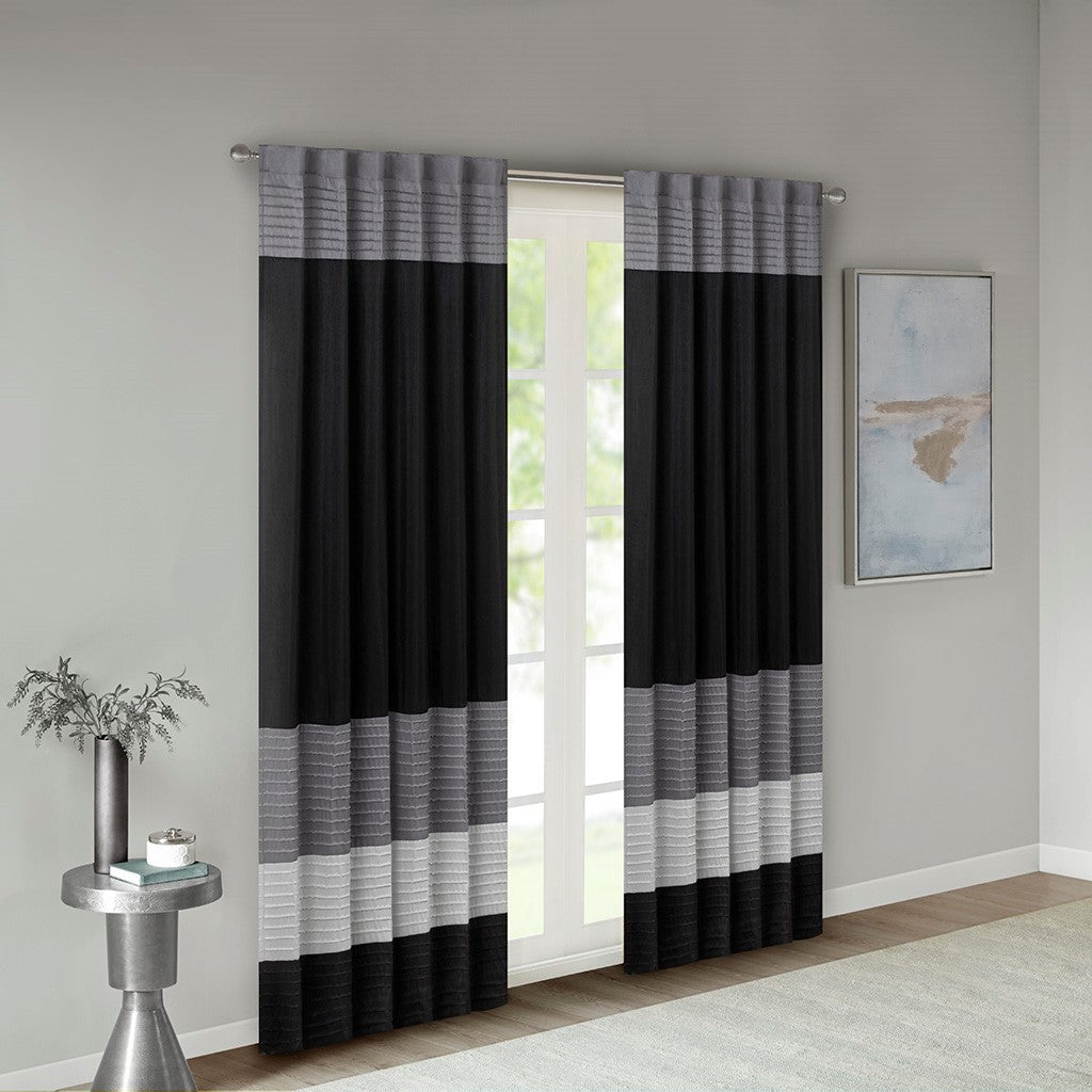 Polyoni Pintuck Curtain Panel Only 1 Pc Panel Multicolor Polyester