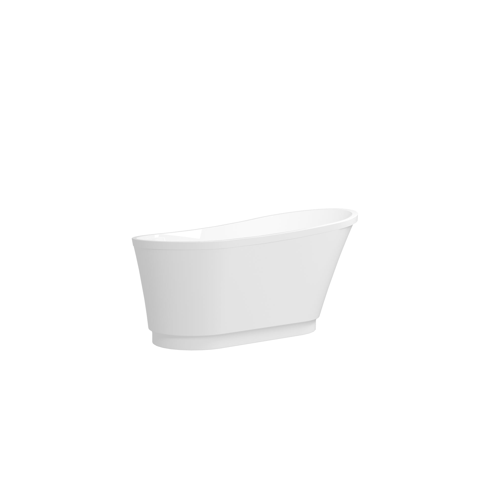 59" Acrylic Freestanding Bathtub, White Modern Stand Alone Soaking Bathtub, Brushed Nickel Drain And Minimalist Linear Design Overflow Included, Cupc Certified, 02568T Bn White Oval Bathroom Freestanding Tubs Polished 59 61 In Modern Soaking Left Acrylic