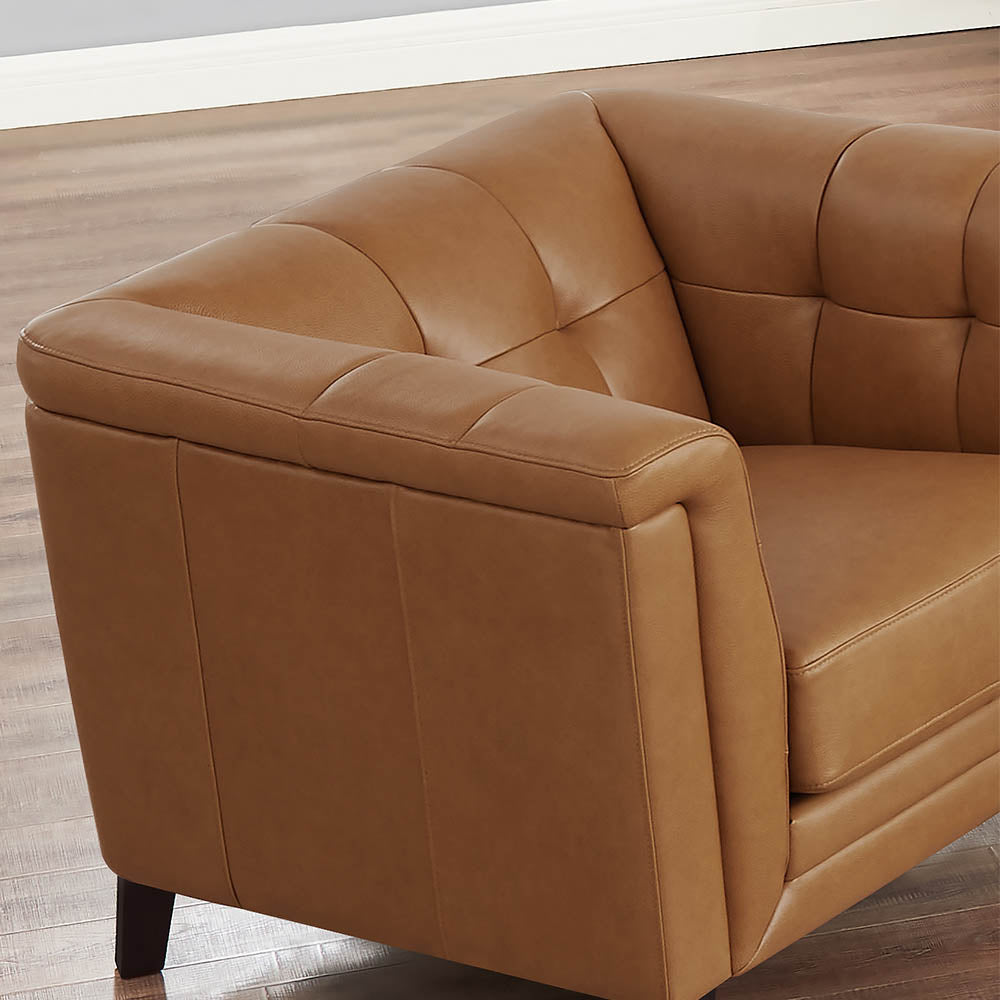 Arvo Leather Chair Cognac Down Filling Genuine Leather