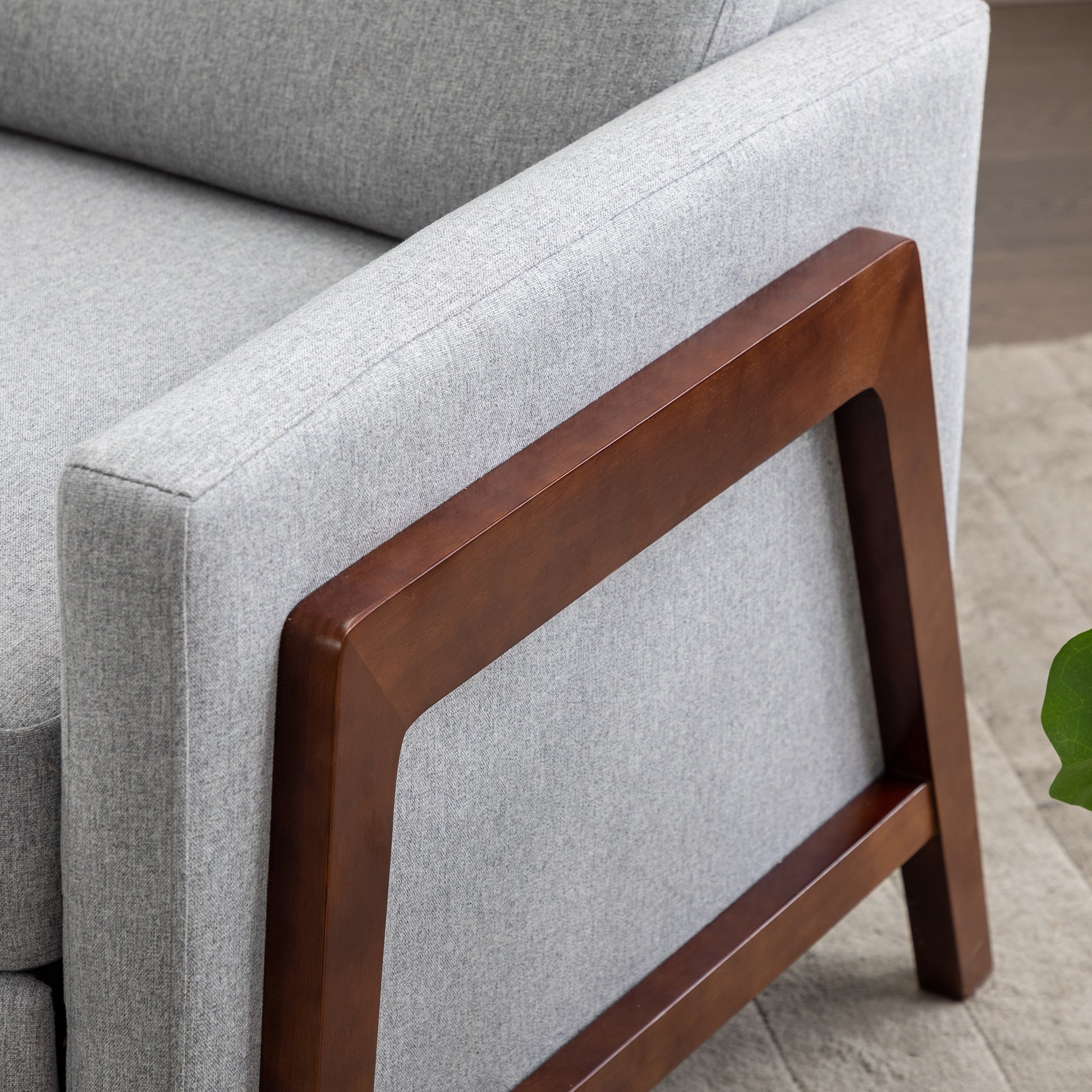 Wood Framed Upholstered Recliner Chair Adjustable Home Theater Seating With Thick Seat Cushion And Backrest Modern Living Room Recliners, Gray Old Sku:Pp289527Aae Gray Linen