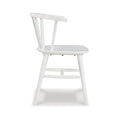 22 Inch Set Of 2 Dining Chairs, Spindle Backrest, Matte White Wood Design White Solid Wood