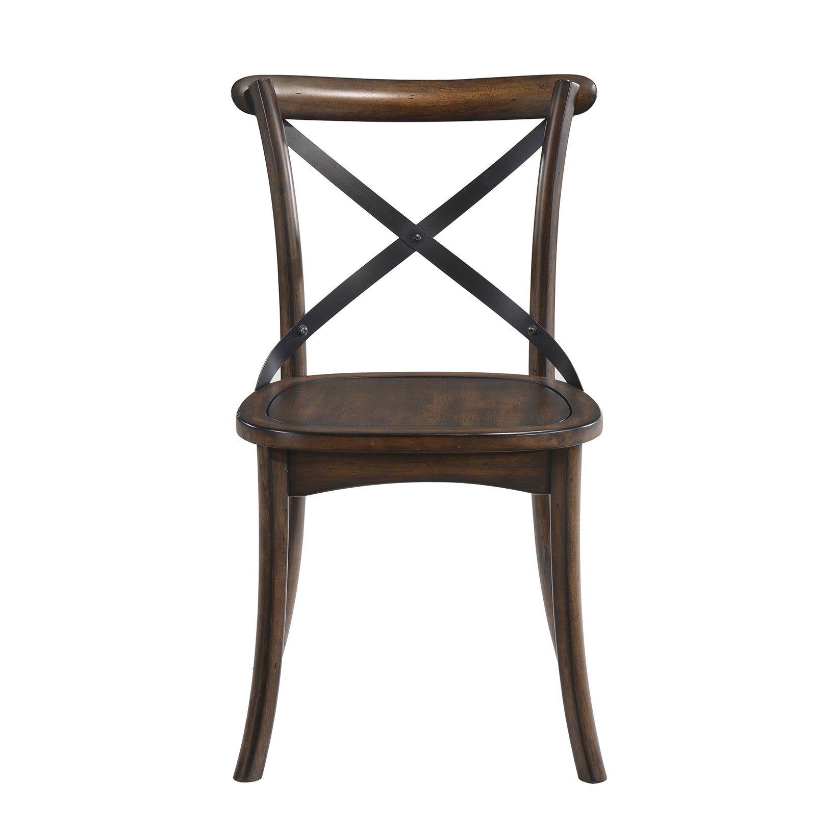 Dark Oak And Black Side Chair With X Shape Back