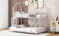 Metal House Bunk Bed, Twin Over Full, Pink Full Pink Metal
