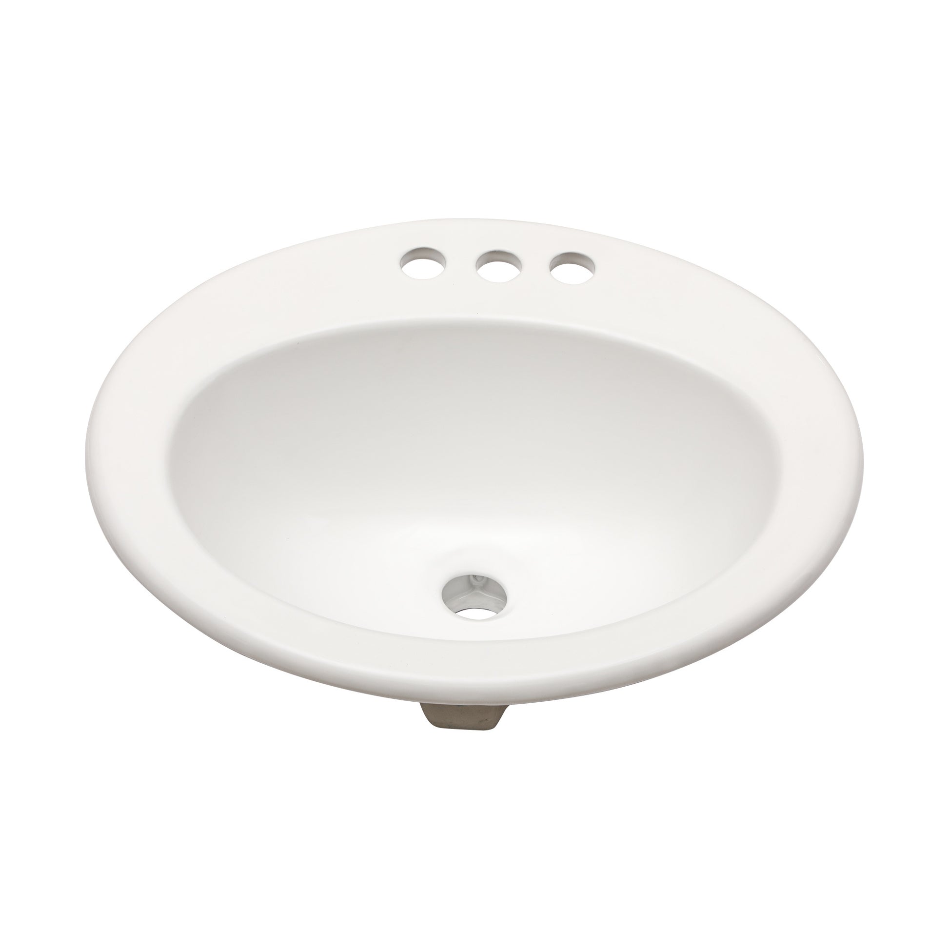 20"X18" White Ceramic Oval Undermount Bathroom Sink With 3 Faucet Hole White Ceramic