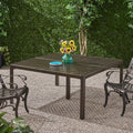 Outdoor Modern Aluminum Dining Table with Woven red-aluminium