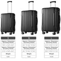 Hardshell Luggage, Lightweight Durable Abs Suitcases With Double Wheels Tsa Lock 20'' Single Luggage Black Abs