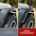 Front & Rear Fender Flares Compatible With 2018 2023 Jeep Wrangler Jl & Jlu Unlimited Sahara, Off Road Wheel Flares Liner 4 Pcs Not Fit 4Xe Black Abs