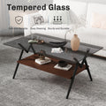 Coffee Table And End Tables Set Of 3, Tempered Glass Table With Mdf Layer, Modern Tables For Living Roomgray Glass Gray Tempered Glass