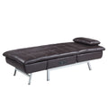 Brown Chaise Lounge With Pillow And Usb Port Brown Primary Living Space Faux Leather