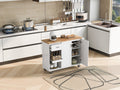 K&K Kitchen Island With Foldable Counter Top, Kitchen Storage Cart With Slide Out Shelf, Towel Rack And Drawer, Rolling Kitchen Cart On Wheels, For Kitchen, Living Room, Dining Room, White White Brown Kitchen Classic,Farmhouse,Luxury,Modern Rectangular
