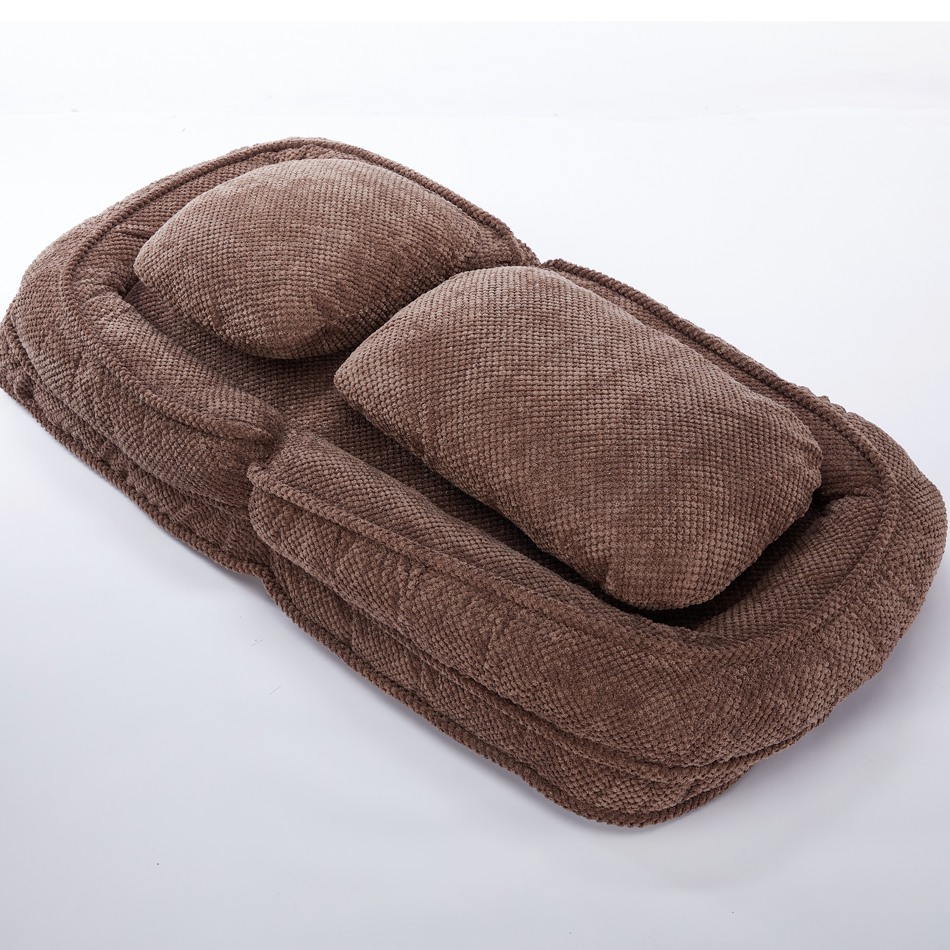 Human Dog Bed ,Lazy Sofa Couch ,5 Adjustable Position,Sit,Sleep,Fold,Suit To Put In Bedroom, Living Room ,Space Saving Design,Brown Brown Polyester Metal Primary Living Space Medium Soft Cushion Back Modern Foam Polyester