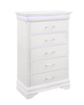 Charlston White Chest With Led White Solid Wood Mdf