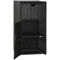 Outsunny Outdoor Towel Rack & Pool Toy Cabinet Hot Tub Accessory Storage, Waterproof Pe Rattan Cabinet & Basket Drawer For Indoor, Swimming Pool, Spa, 24