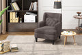 Upholstered Accent Chair Tufted Armchair For Living Room And Bedroom, Russet Brown Brown Birch Foam Teddy