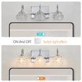 Brushed Nickel Finish Vintage Crystal Vanity Light Elegant 3 Light Bathroom Mirror Fixture With Clear Glass Shades Brushed Nickel Crystal Iron