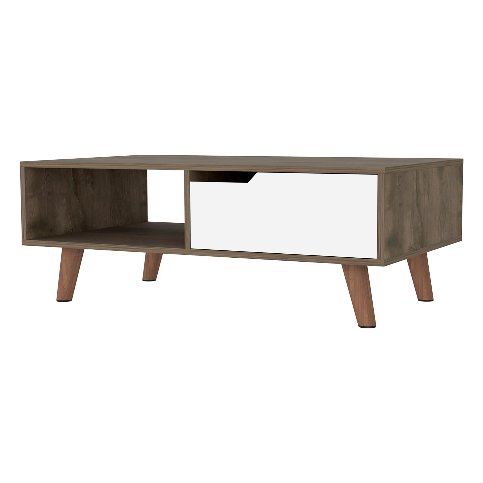 Hamburg Coffee Table 2.0One Open Shelf, One Drawer Multicolor Primary Living Space Contemporary Coffee & End Tables Rectangular Melamine Engineered Wood