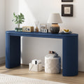 Curved Design Console Table With Unique Vertical Stripe Design ,Suitable For Living Room,Study And Entrance Navy Mdf