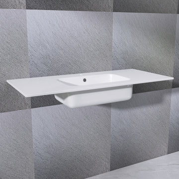 48 Inch Solid Surface Vanity Top With Sink Drop In Countertop For Bathroom Kitchen Cabinet 1 Faucet Hole Not Include Cabinet White Bathroom Luxury,Modern Solid Surface Solid Surface