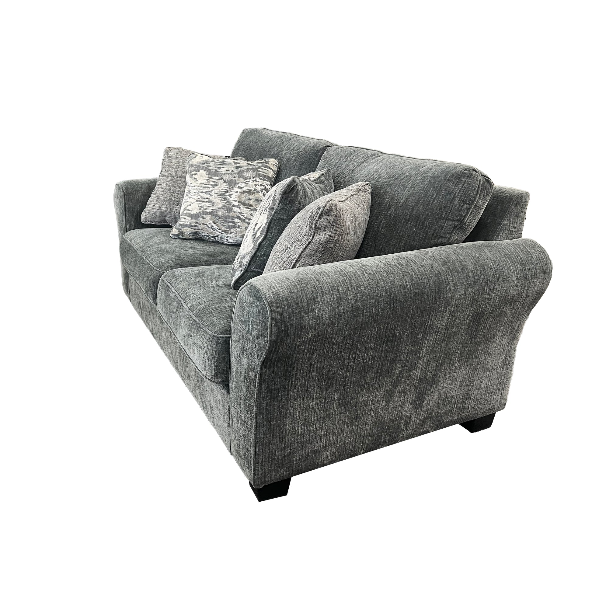 Romeo Grey Loveseat Grey Wood Polyester Blend