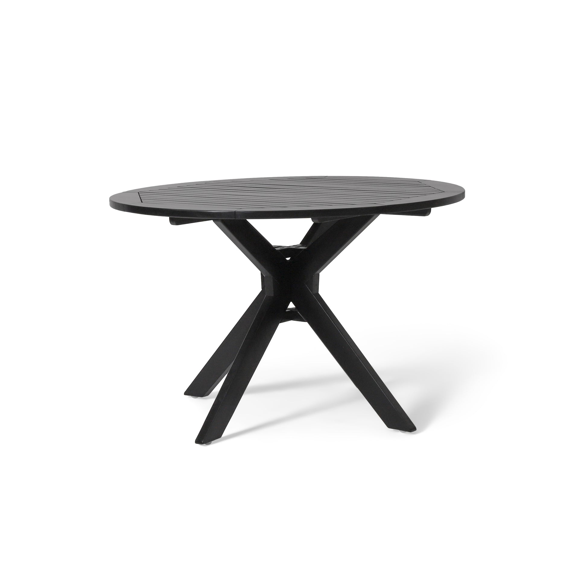 Sandee Dining Table, Round, Black Black Acacia Wood