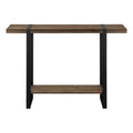 Accent Table, Console, Entryway, Narrow, Sofa, Living Room, Bedroom, Brown Laminate, Black Metal, Contemporary, Modern Brown Mdf