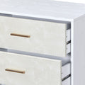 White And Champagne 6 Drawer Dresser White Gold Bedroom Wood Metal