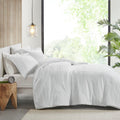 Plush To Sherpa Comforter Set King Ivory Polyester