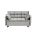 55 Inches Grey Modern Velvet Sofa, Seating Sofa With Backrest, Soft And Comfortable Living Room Furniture, 3 In 1 Convertible Sofa Bed For Living Room Bedroom Gray Velvet 2 Seat