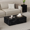 Enhance Your Living Space With This Modern Mdf Coffee Table Featuring A Sleek Black Texture Pattern. Measuring 39.3X23.6X11.8 Inches, It Boasts A Stylish And Durable Design. Black Mdf