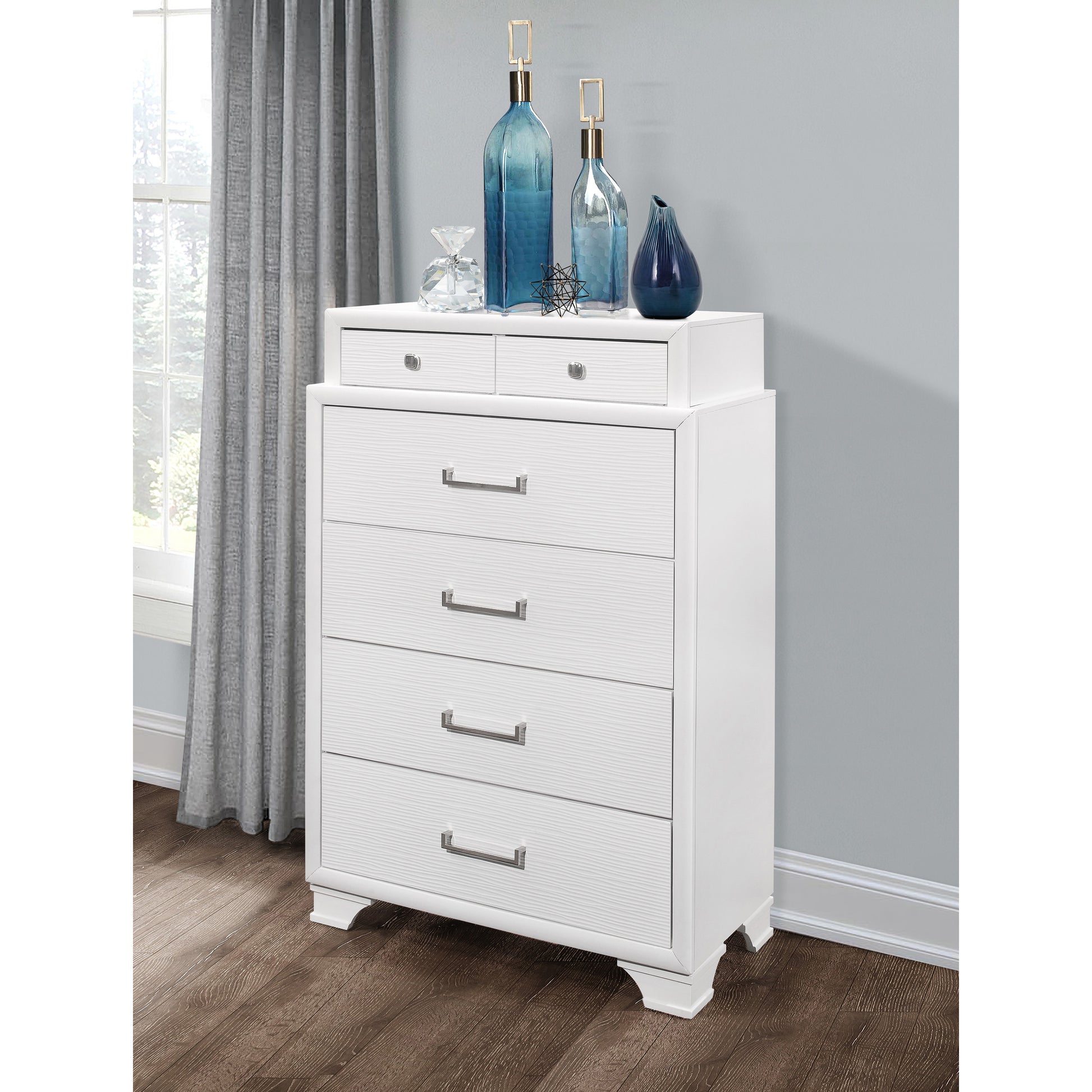 Civic White Chest White Solid Wood Mdf