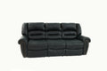 Plush Relax 1Pc Manual Motion Sofa Only Black Color Bonded Leather 3 Seat Couch Armrest Cushion Seating Living Room Furniture Black Faux Leather Metal Primary Living Space Cushion Back Contemporary,Modern Pillow Top Arms Metal 3 Seat