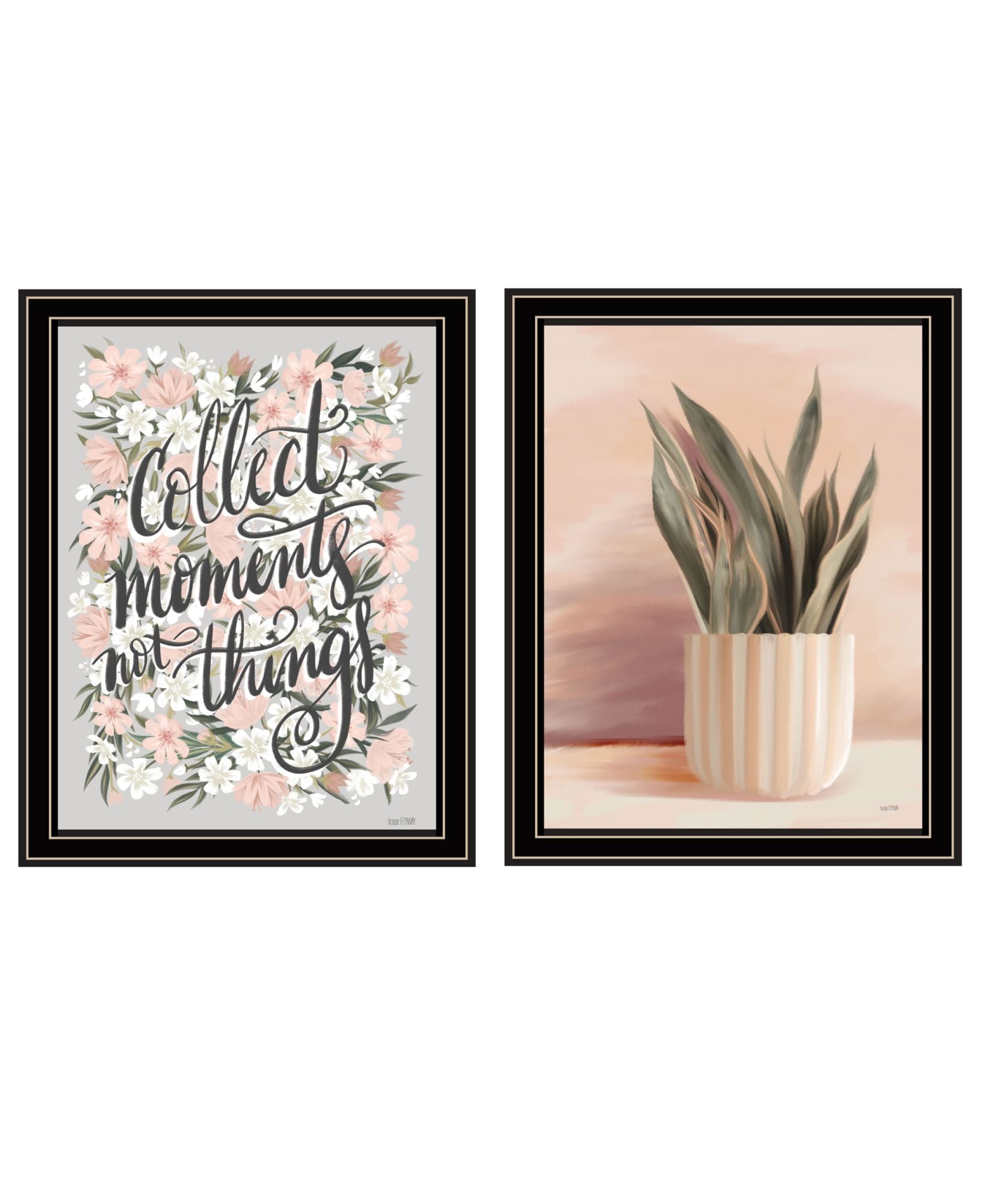 "Collect Moments Not Things" Framed Wall Art For Living Room, Wall Art Print For Home Decor, Bedroom Wall Art By House Fenway Multicolor Wood Paper