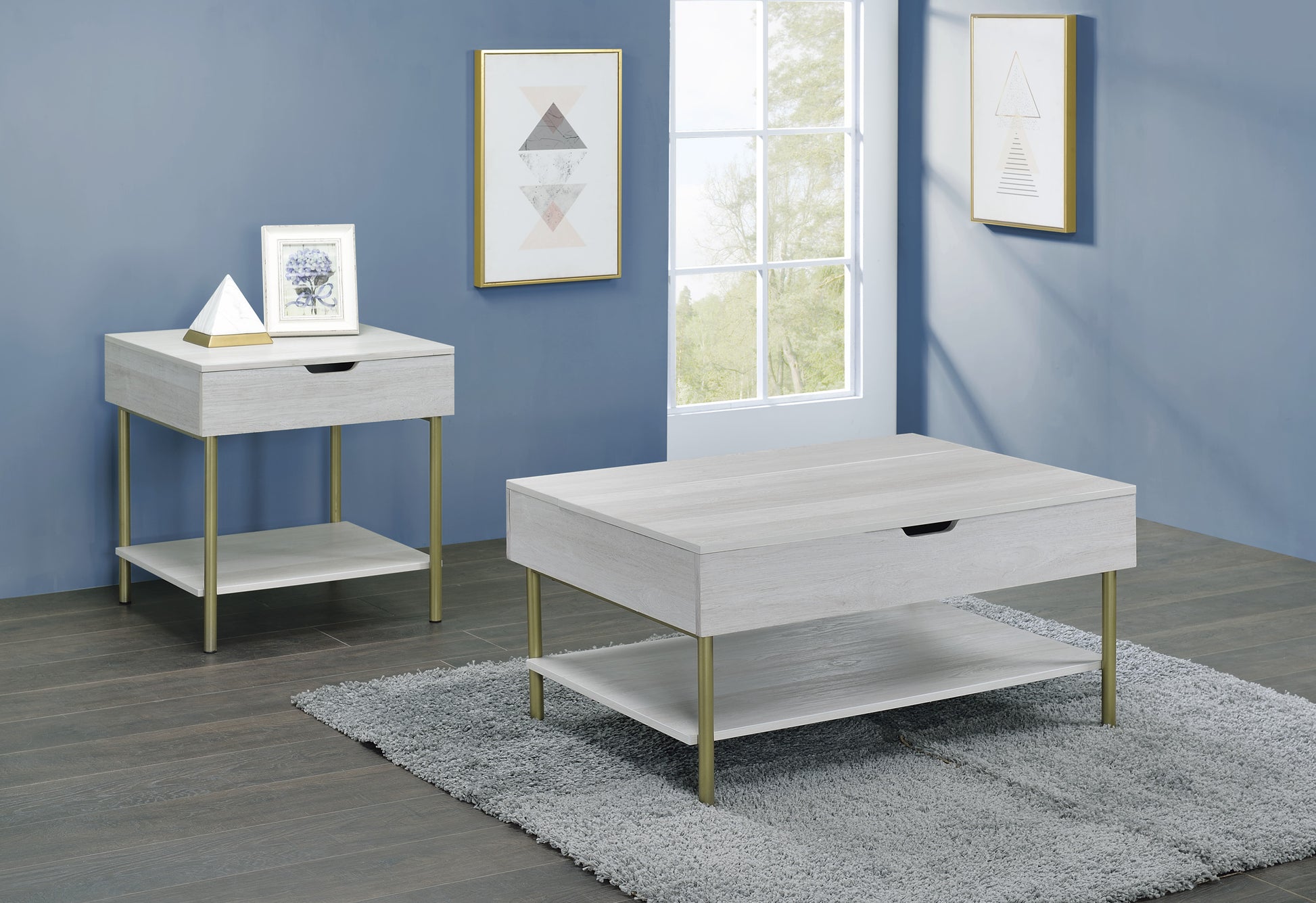 Whitman Square End Table White White Wood