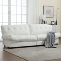 Cloud Style Sofa, Teddy Velvet Fabric, Comfy Padded Cloud Couch For Living Room, Apartment White Light Brown Velvet Wood Primary Living Space Modern Polyester 2 Seat