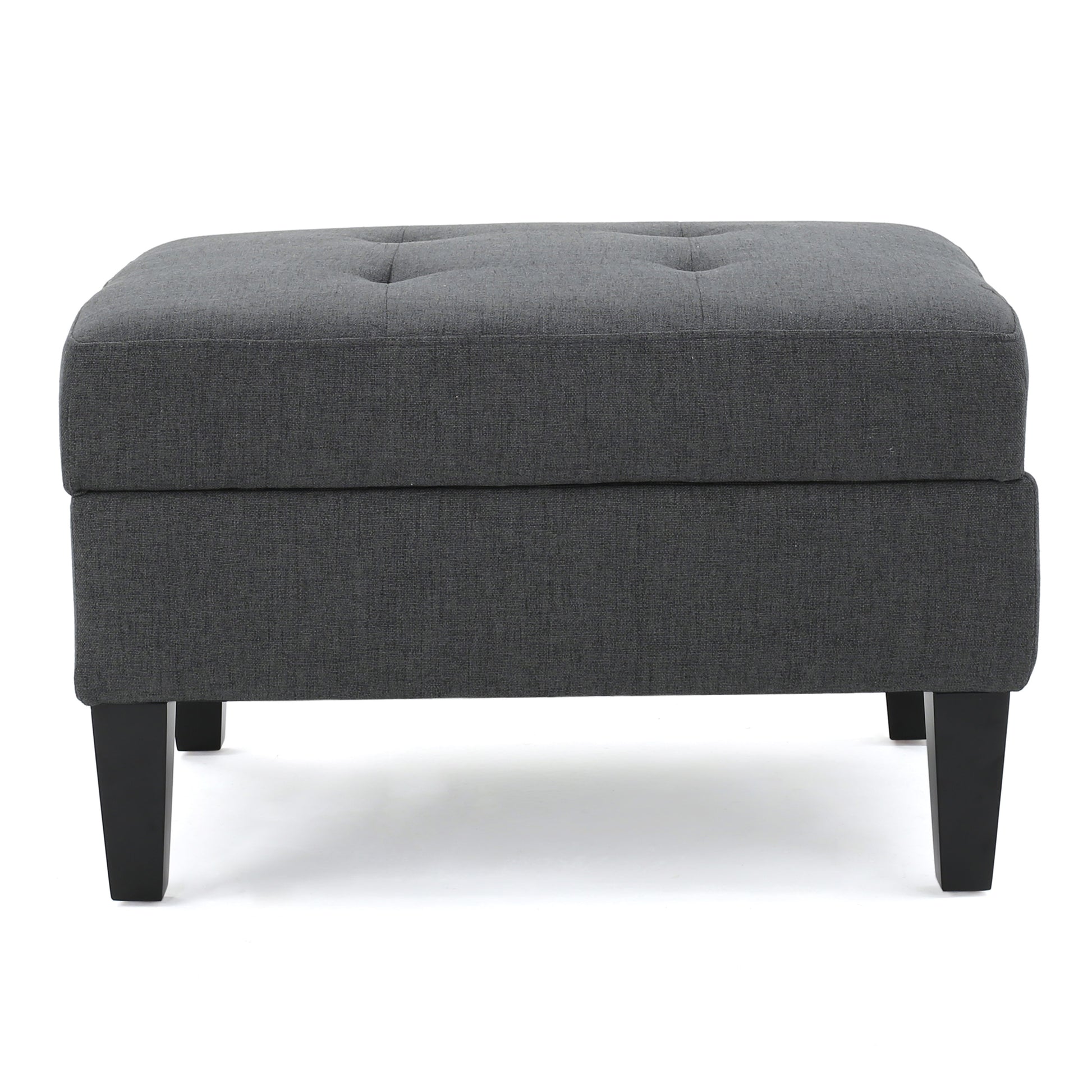 Storage Ottoman Dark Gray Fabric