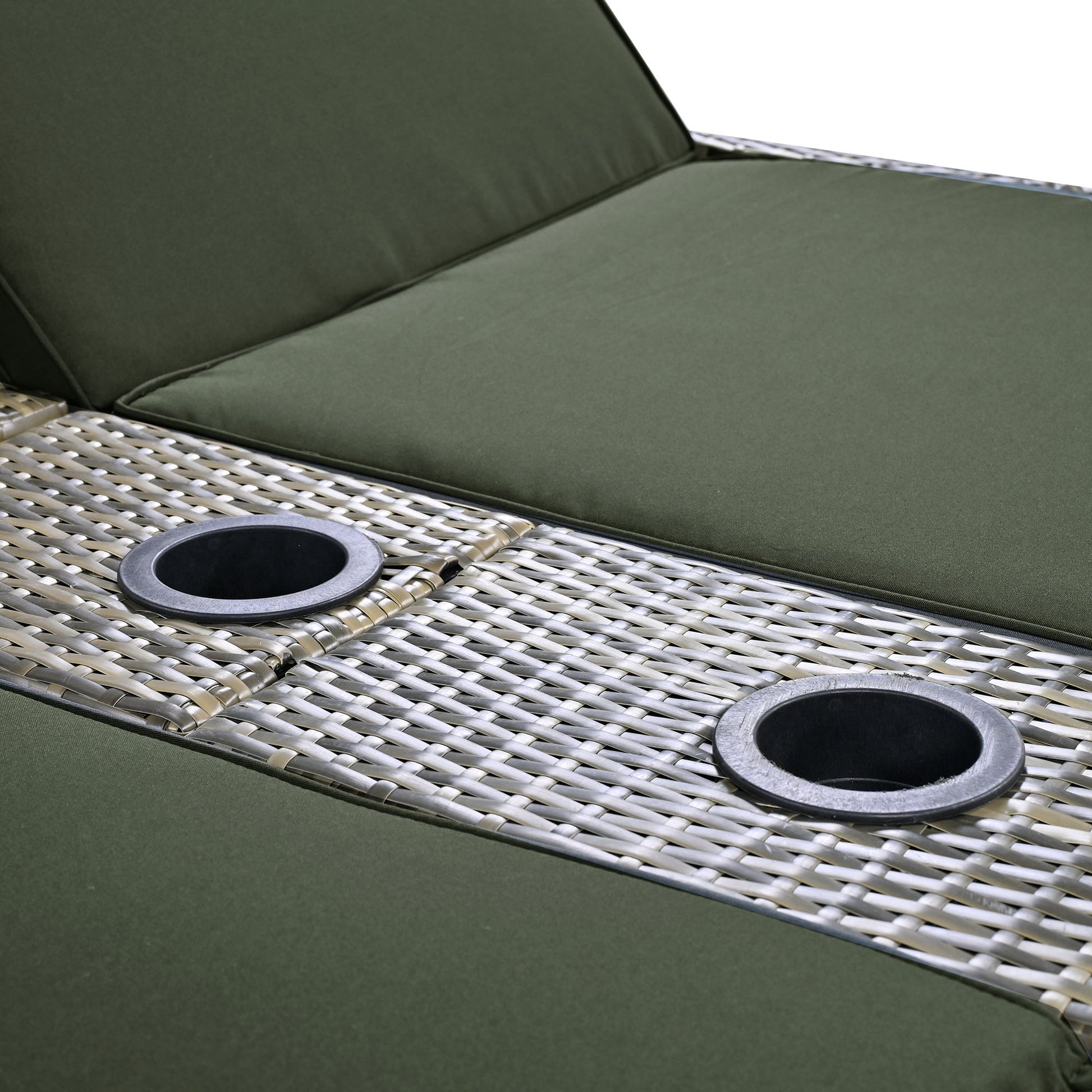 Patio Daybed Outdoor Daybed Outdoor Rattan Sun Lounger With Shelter Roof With Adjustable Backrest, Storage Box And 2 Cup Holders For Patio, Balcony, Poolside,Grey Yes Grey Seats 2 Water Resistant Frame Water Resistant Cushion Garden & Outdoor Sectional