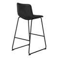 Office Chair, Bar Height, Standing, Computer Desk, Work, Black Leather Look, Black Metal, Contemporary, Modern Black Foam Polyurethane