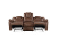 Katrine 3 Piece Living Room Set Brown Dark Brown Fabric