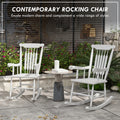 Outsunny Outdoor Wood Rocking Chairs Set Of 2, 350 Lbs. Porch Rockers With High Back For Garden, Patio, Balcony, White White Wood