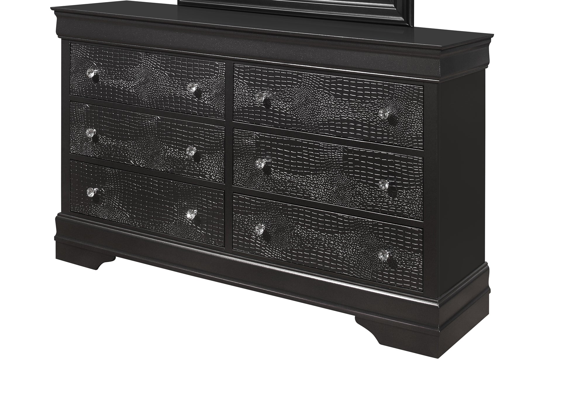 Shaker Crocodile Metallic Grey Dresser Metallic Grey Solid Wood Mdf