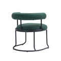 Coolmore Boucle Dining Chairs Set Of 2, Mid Century Modern Curved Backrest Chair, Round Upholstered Kitchen Chairs Emerald Boucle Emerald Foam Mdf Metal